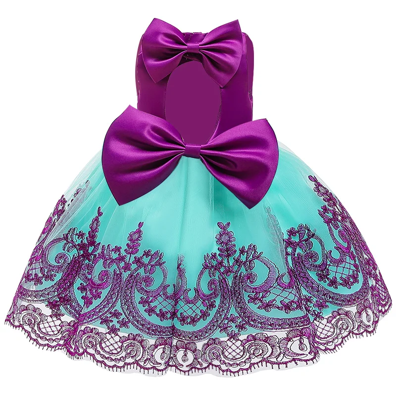 Платье-пачка с цветочным рисунком; одежда для детей; элегантные платья для девочек; вечерние платья принцессы для детей 2-10 лет - Цвет: purple