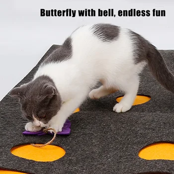 

Newest Cat Hide And Seek Mat Pet Toy Blanket Kitten Play Pad Hiding Carpet with Holes