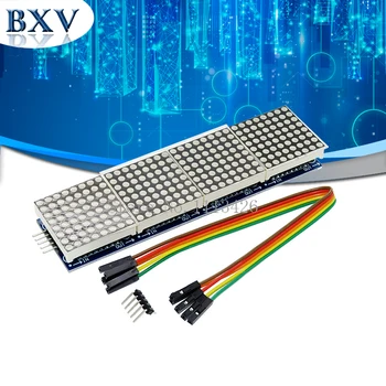 

MAX7219 Dot Matrix Module Microcontroller 4 In One Display with 5P Line 4 in 1 Red