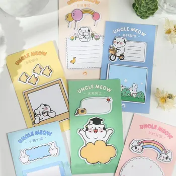 

"Cats Life" Pack of 6 Sticky Notes Cute Stickers Adhesive Pads Pocket Memo Pack Paper Notepad