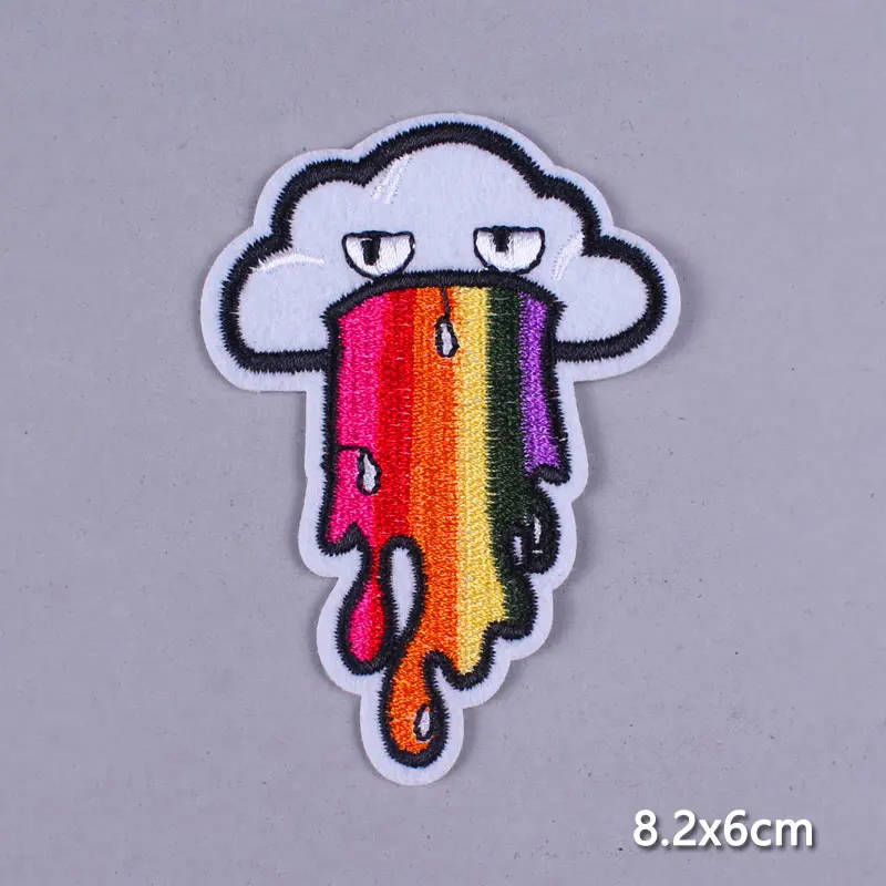 PE1888CT DIY Nirvana патч Кот Единорог животное железо на патчи для одежды алмаз патч, вышитые патчи цветок Грут наклейки бомба H - Цвет: PE1888CT