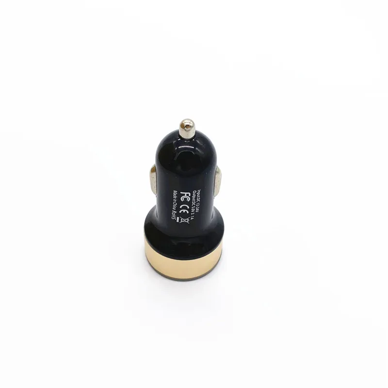 Золотой Мини двойной USB DC/DC адаптер 12 в 24 В до 5 В 3A 3.1A адаптер питания 2 порта USB зарядное устройство для телефона Автомобильный USB разъем адаптер автомобильный аксессуар - Цвет: Золотой
