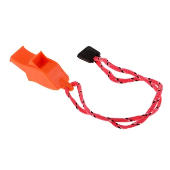 

Plastic Outdoor High Decibel Camping Emergency Whistle with Lanyard 10Pcs