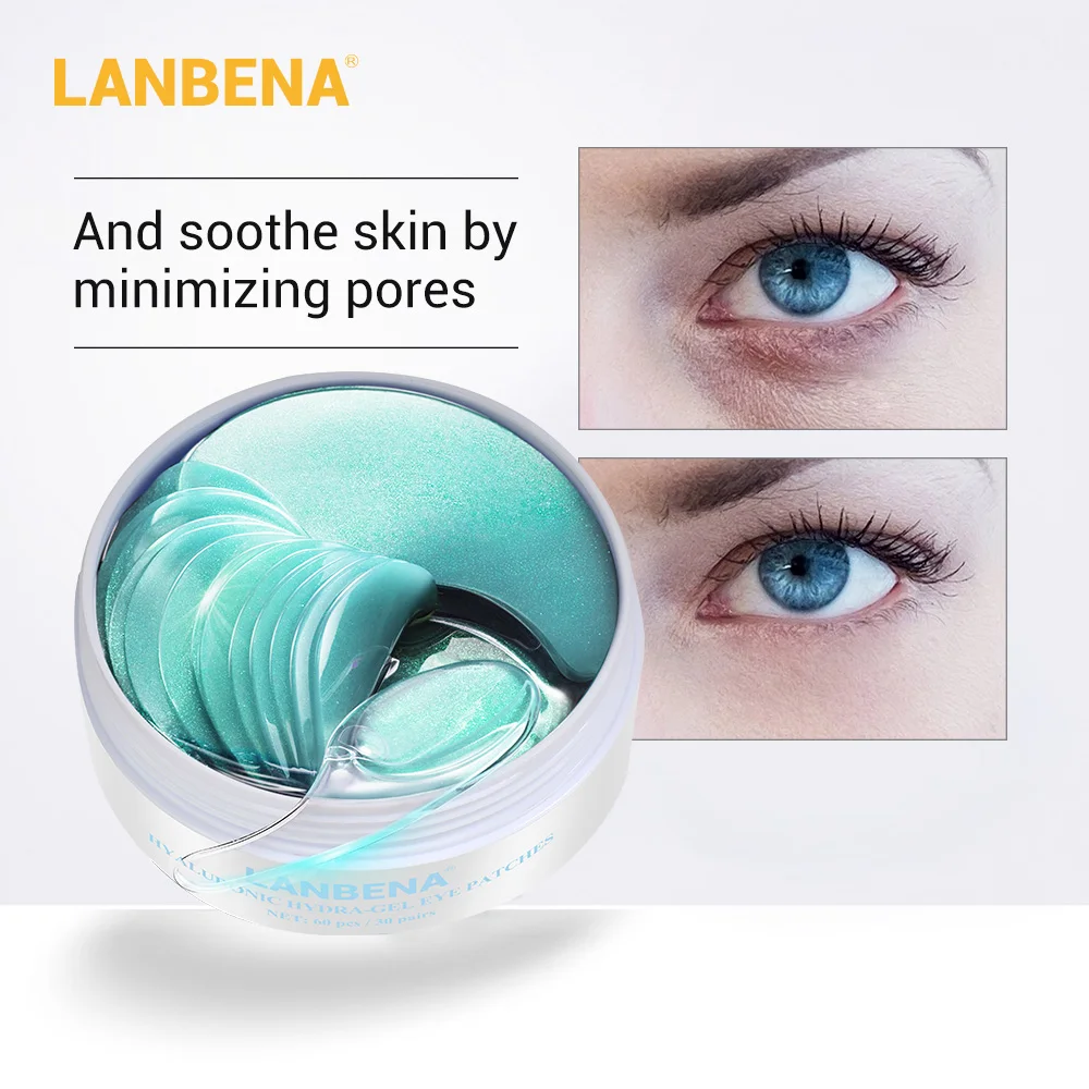 

LANBENA Hyaluronic Acid Eye Mask Collagen Eye Patches Moisturizing Remove Dryness Skin Care Smooth Eye Fine lines Care 60pcs