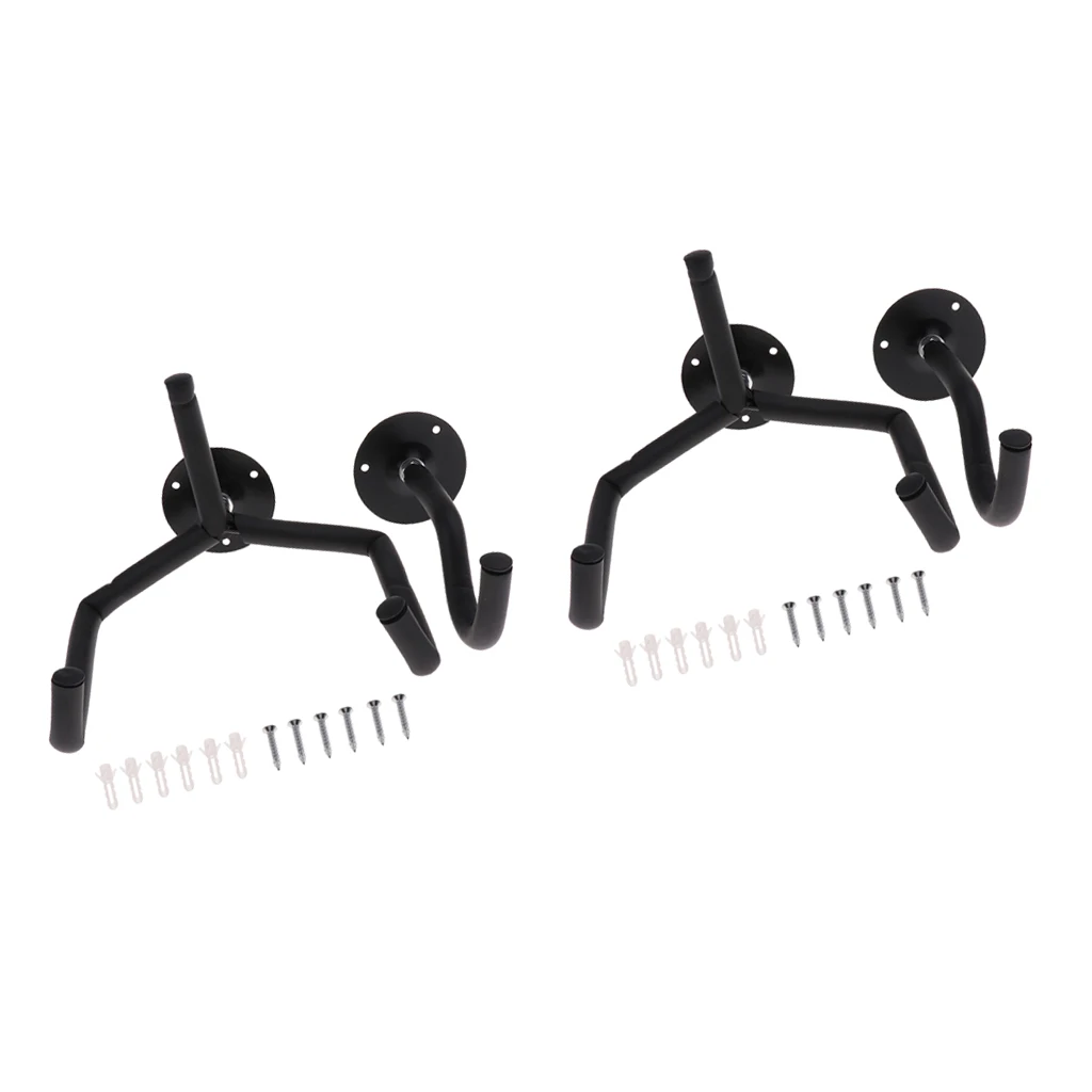 2 Pcs Guitar Holder Hooks Stands Hangers Wall Mount Display with Screws Fits All Size Guitars Bass Mandolin Banjo Ukulele