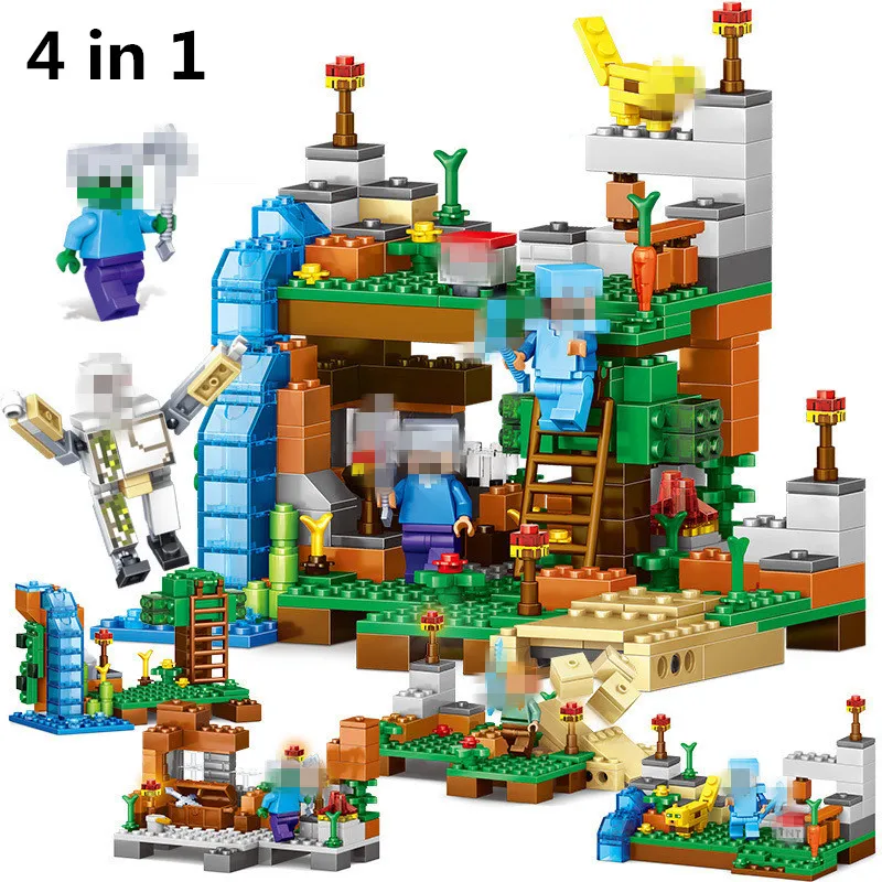 

378pcs DIY Model Building Blocks Compatible Legolyings Minecrafted City Sets Animal Action Figures 4 in 1 Kids Educational Toys