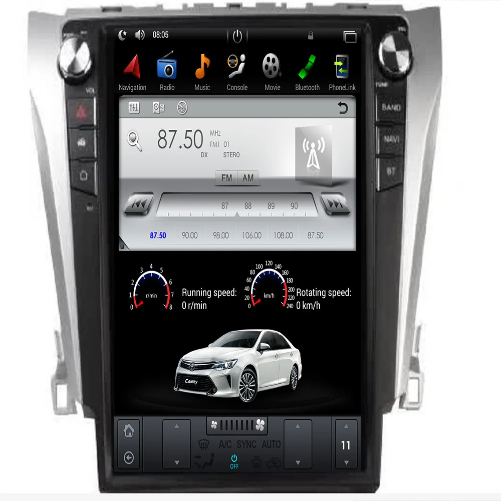 

Tesla style Touch Screen 12.1 inch Car No DVD Player GPS Navigation For TOYOTA CAMRY 2015-2019 multimedia Wifi Function