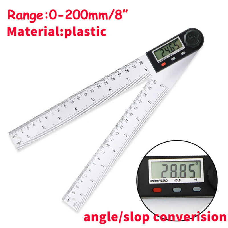0~200° Electronic Digital Angle Finder Gauge Protractor Level Inclinometer 200mm 0~200° Electronic Digital Angle Finder Gauge Protractor Level Inclinometer 200mm