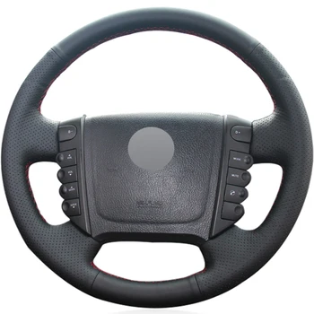 

Black PU Faux Leather DIY Hand-stitched Car Steering Wheel Cover for Ssangyong Rexton Rexton W Rodius