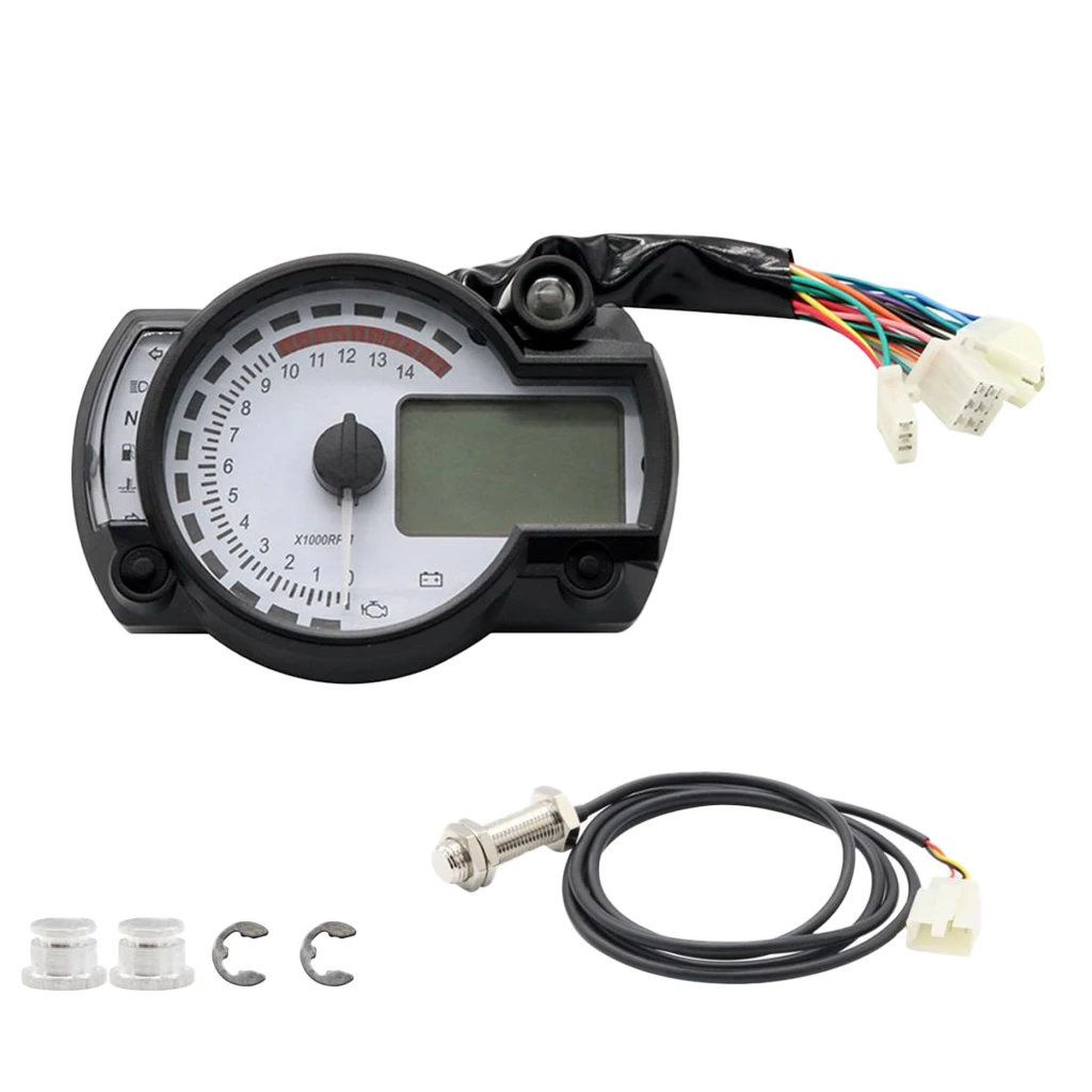 Universal 15000 RPM 299 KMH MPH Digital Odometer Speedometer Tachometer for Motorcycle