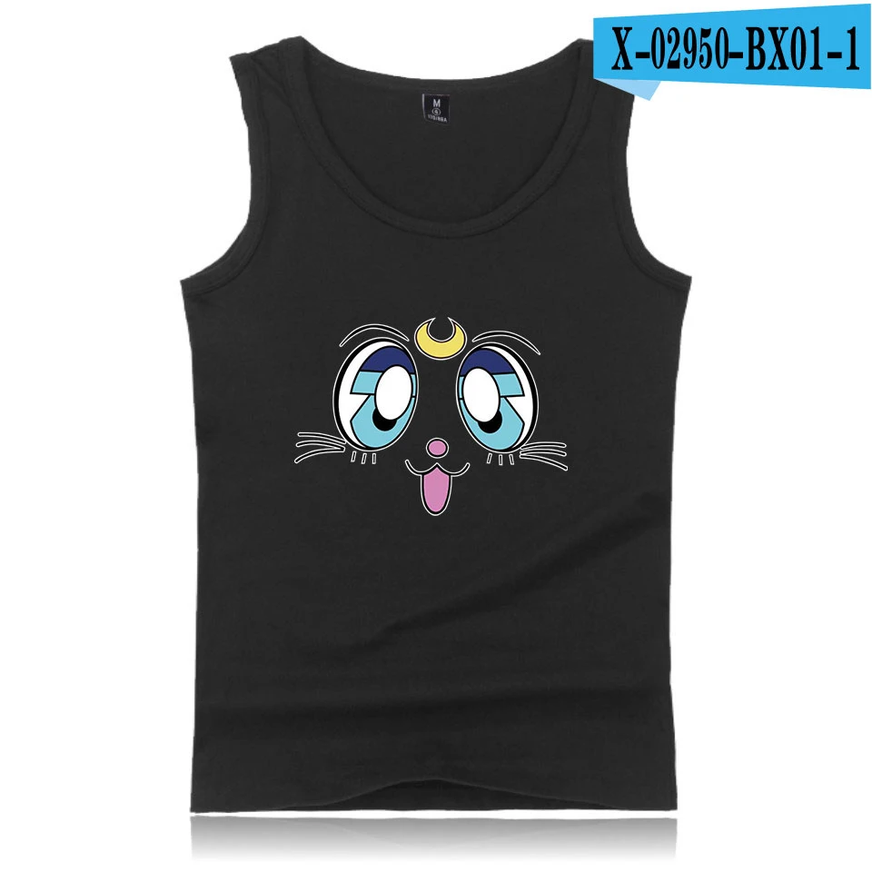Sailor Moon/брендовая майка для бодибилдинга, мужская майка для фитнеса, майка без рукавов Harajuku, майка для мускулистых мужчин, майка - Цвет: Красный