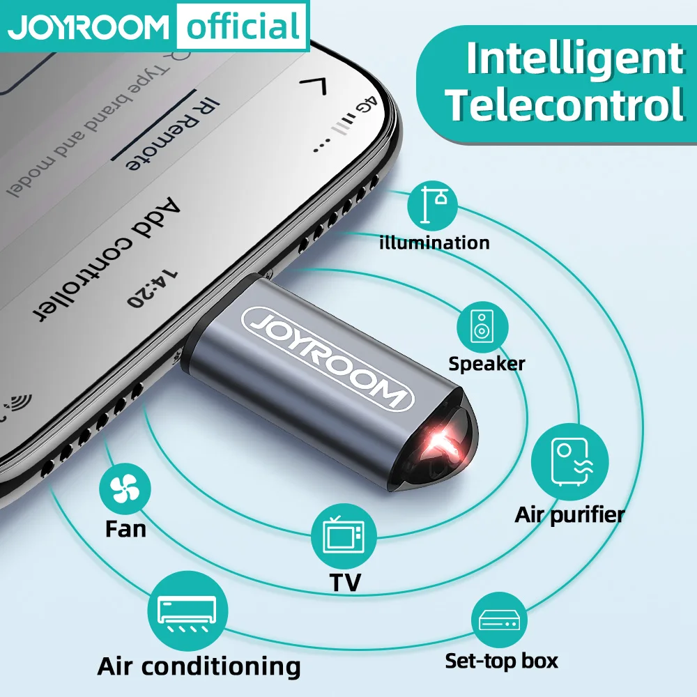 Joyroom IR Appliances Wireless Infrared Remote Control Adapter Mobile Infrared phone Transmitter For IPhone/Micro USB/Type-C afbeelding