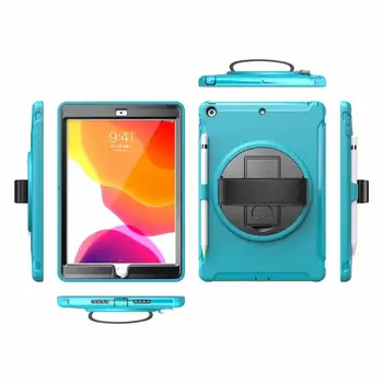 

Case For New IPad 10.2 inch 2019 7th gen A2200 A2197 360 rotation Tablet Shockproof Hard Heavy Duty Rugged Stand Cover Funda+pen