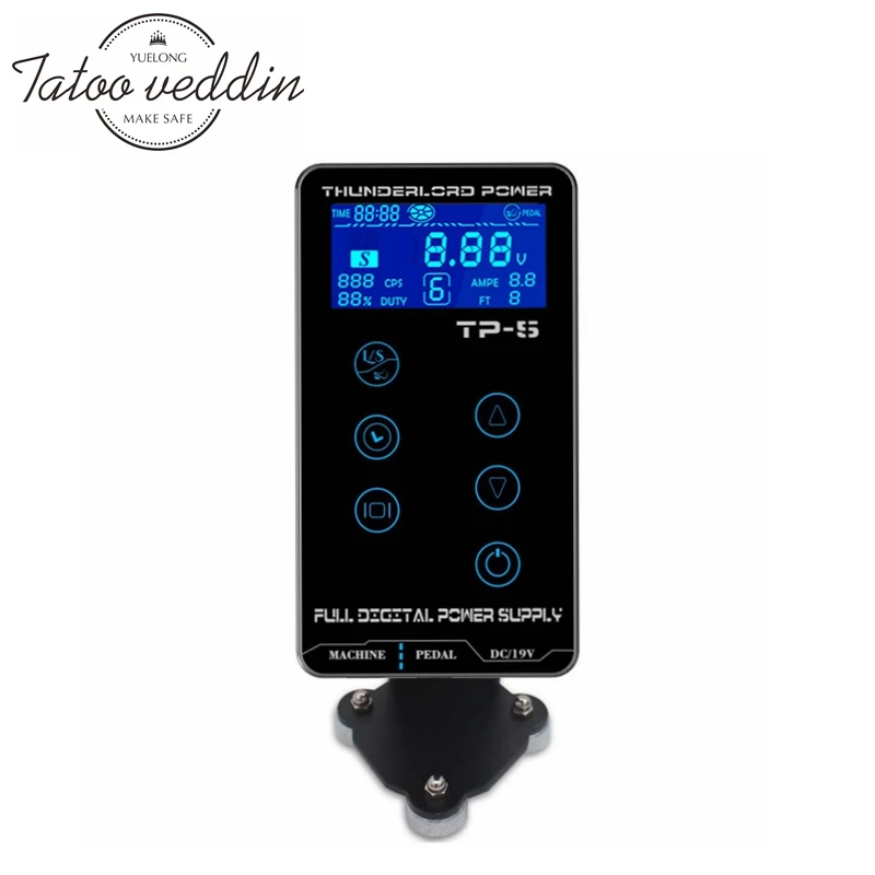 Sensível ao Toque Alimentação da Máquina Kit de Alimentação Yuelong Profissional Tattooing Tela Digital Inteligente Lcd Duplo Fontes Tatuagem 1 Pçs 1 Fonte de alimentação p tatuagem