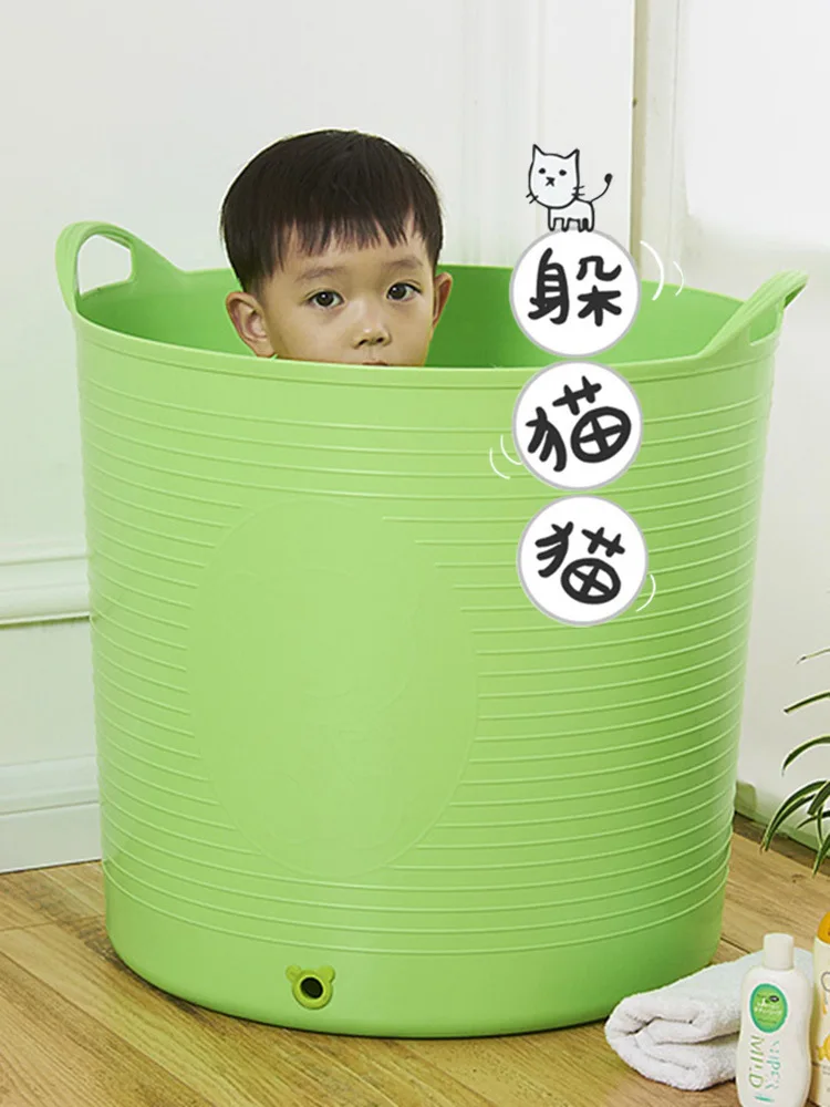 

Extra Large Children Bath Bucket Large Size Insulated Bath Bucket Thick Infant Bath Barrel Baby Bath Barrel Tub Plastic