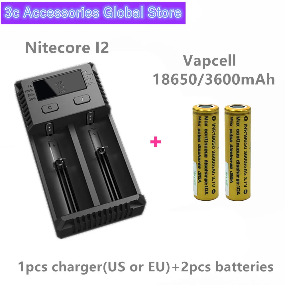 2 шт VAPCELL 18650 3600mAh 35A 3,7 V перезаряжаемая литиевая батарея высокой мощности vs keeppower дымовая E-CIG