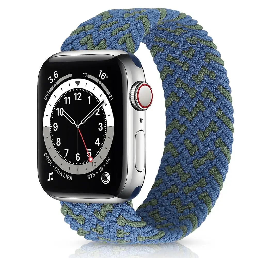 Плетеный нейлоновый ремешок для Apple Watch band 44 мм 40 38 42 эластичный тканевый браслет iWatch series 3 4 5 se 6|Ремешки часов|