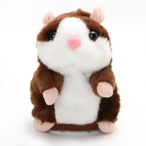 15 см говорящий хомяк, мышь, плюшевая игрушка для домашних животных, популярная Милая говорящая звуковая запись, обучающая игрушка для хомяка, подарки для детей - Цвет: Brown S