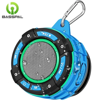 

BassPal F021 TWS IPX7 Waterproof Bluetooth Shower Speaker, Portable Wireless Speaker with LED Light Show,FM Radio, Suction Cup