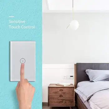 

Household WiFi Smart Switches 1-3Gang 10A 110V US Plug Timer Touch Switches Voice Distant Control Supplies for Alexa Google