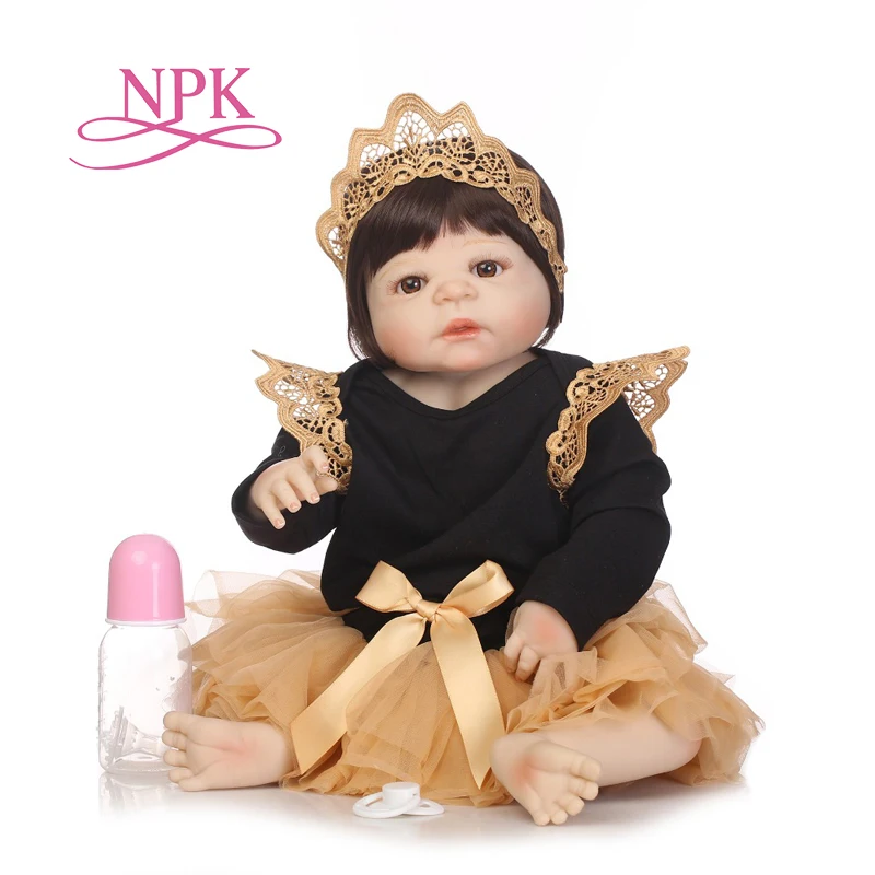 

NPK Full Vinyl Silicone Reborn Baby Doll Toys Lifelike Baby-Reborn Princess Doll Child Birthday Xms Gift