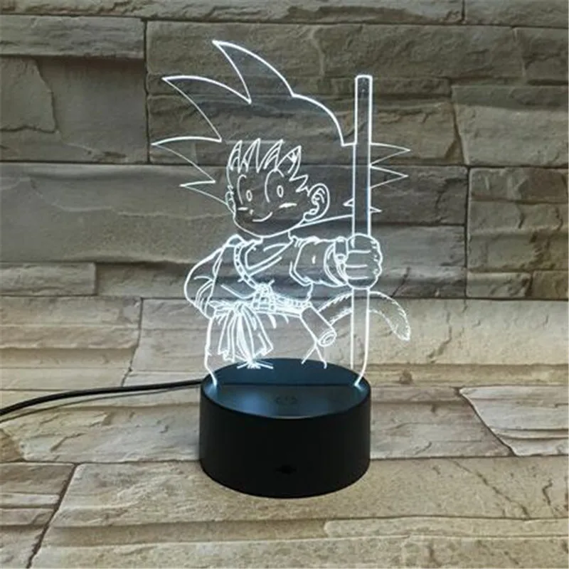 Dragon Ball Son Goku 3D Night Light LED Table Desk Lampara DBZ Home Decoration Lighting Kids Boys Gift Touch Remote Decor Lamps