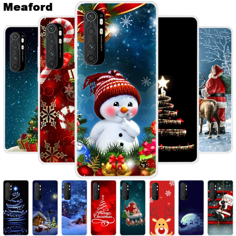 Soft Silicone Case For Xiaomi Mi 10 Lite 5G Case Soft TPU Christmas Case For Xiaomi Mi Note 10 Lite 10T Pro Ultra A3 9 Lite Case xiaomi leather case