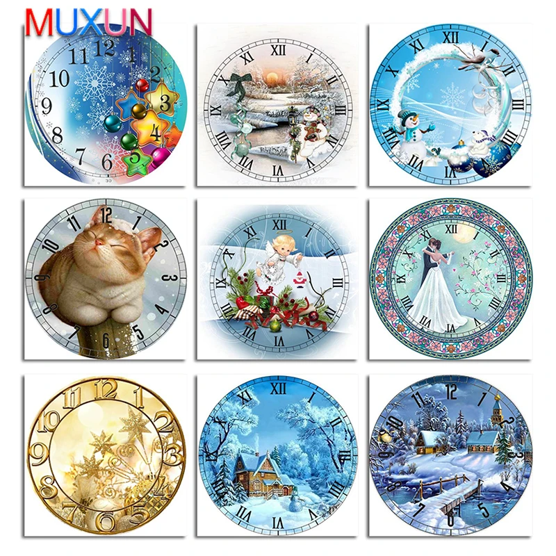 

Full Diamond Painting Coeur Clock Diamond Embroidery Complete Kit Christmas Bell Diamond Mosaic Picture Puzzle Cross Stitch Kits