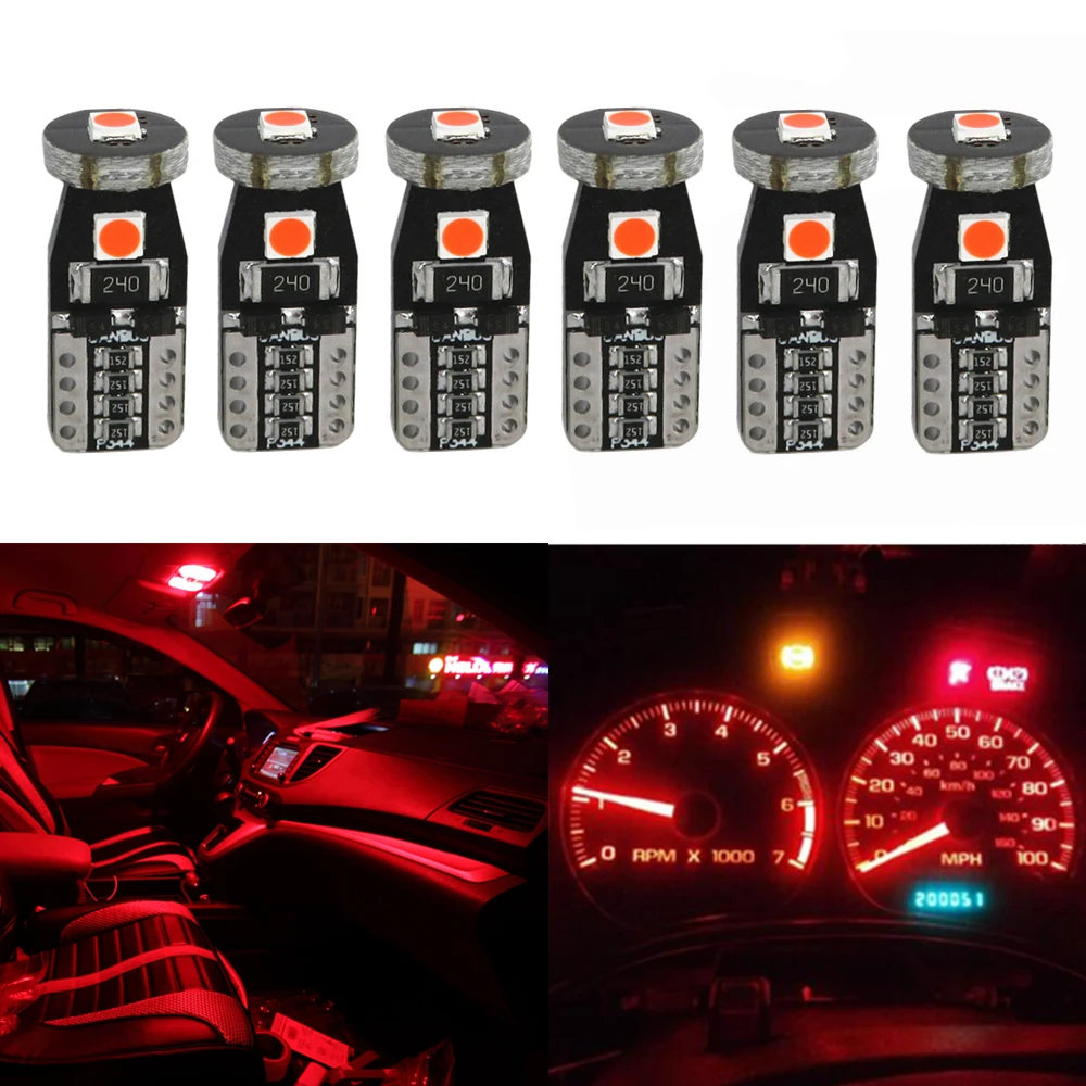 WLJH 6x Canbus T10 194 W5W светодиодный 3030SMD лампы не полярности интерьер Тире Инструмент