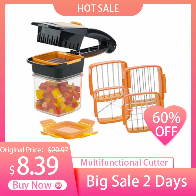 Multifunctional Fruit And Vegetable Cutter Kitchen Stainless Knife Fruit Kitchen knives Steel Fruit Container ABS|Manual Slicers| - AliExpress