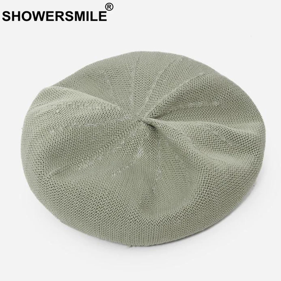 SHOWERSMILE, женские летние береты, полый Королевский синий цвет, шапка художника, женская, дышащая, регулируемая, высокое качество, Французский женский берет, шапка