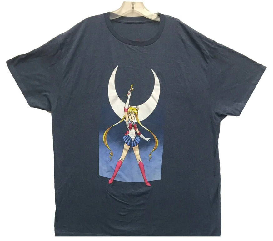 

Sailor Moon Men'S Graphic Licensed T-Shirt Heather Blue Size New Hip-Hop Tee Shirt