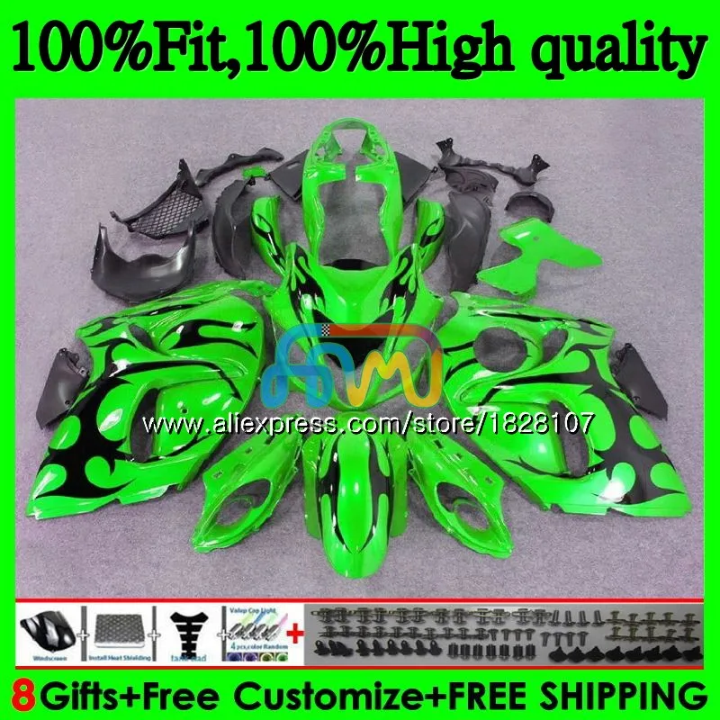 Инъекции для SUZUKI Hayabusa GSXR1300 08 09, 10, 11, 12, 56BS. 42 GSX-R1300 GSXR 1300 2008 2009 черный Пламя 2010 2011 2012 обтекатель