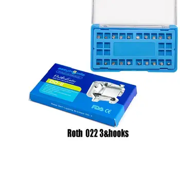 

EASYINSMILE 1Pack Orthodontic Dental Roth 022 Hook 3 Braces Self Ligating Brackets For Dentist 20Pcs/Pack