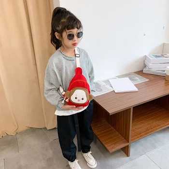 

Cartoon Monky Chest Bags Kids Cute Crossbody Satchel Canvas Purse Children Shoulder Bags