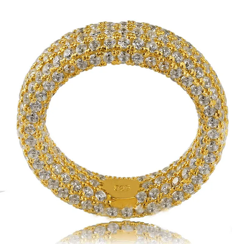 Dazz S925 Серебряное роскошное Золотое шикарное простое кольцо женское свадебное кубическое циркониевое обручальное вечерние украшения для пальцев в Дубае подарки