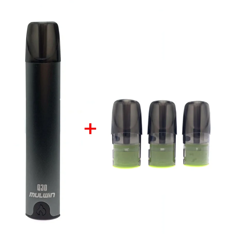 Grey kit and 3 coil Mulwin Q30 Pods Vape kit 350 мАч коробка мод 2,0 мл Ом вейп ручка электронная сигарета стартовый набор - Color: Grey kit and 3 coil