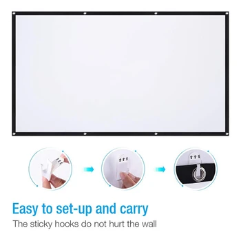 

16:9 Portable Foldable 120 Inch HD Projector Sn Wall Mounted Home Theater Projection Sn Canvas for Home Outdoor