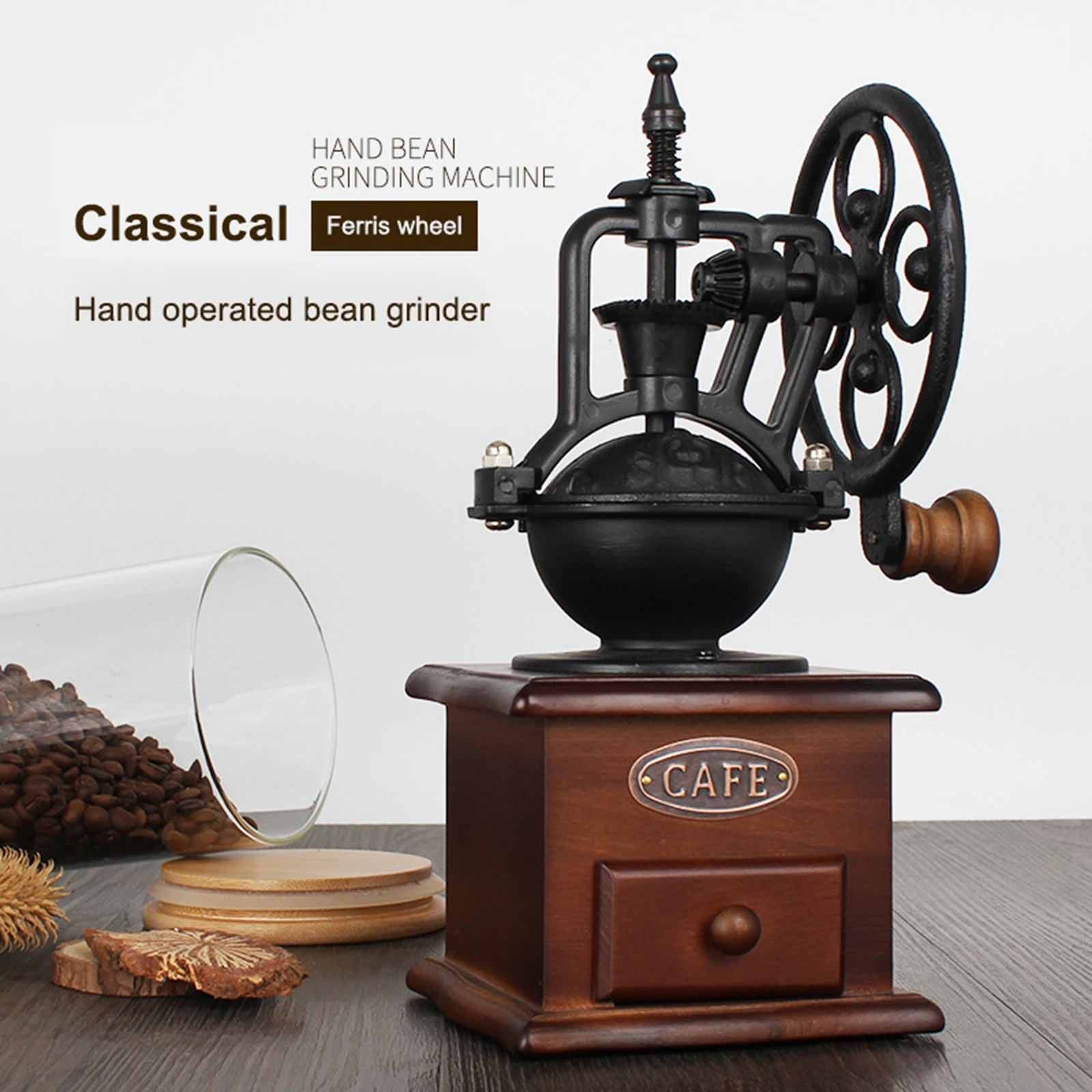 Cast Iron Hand Crank Coffee Grinder 