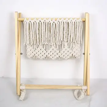 

Boho Cotton Woven Storage Basket Macrame Magazine Rack Desktop Book Shelf Props 53CB