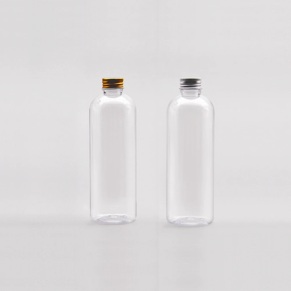 

20pcs 300ml empty Transparent plastic PET bottle Cosmetic container Aluminum bottle cap Liquid plug