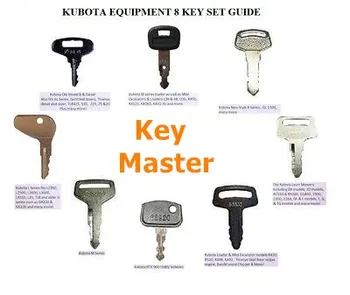 

8key For Kubota Tractor & Equipment Ignition Key Set Fits Kubota B L GL RTV Series Diesel Tractors