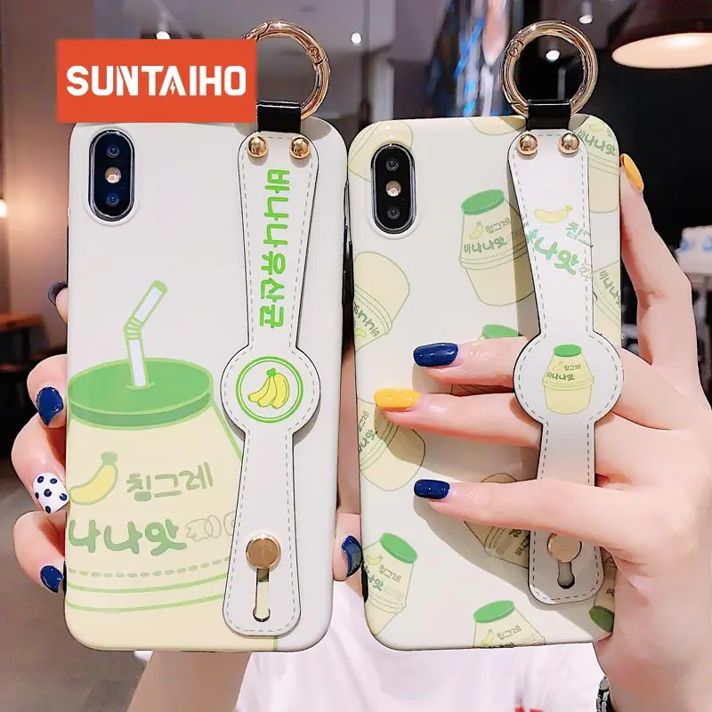 Suntaiho ремешок чехол для iphone 7 8 плюс XS Max XR X Xs макс Симпатичные из мягкого ТПУ