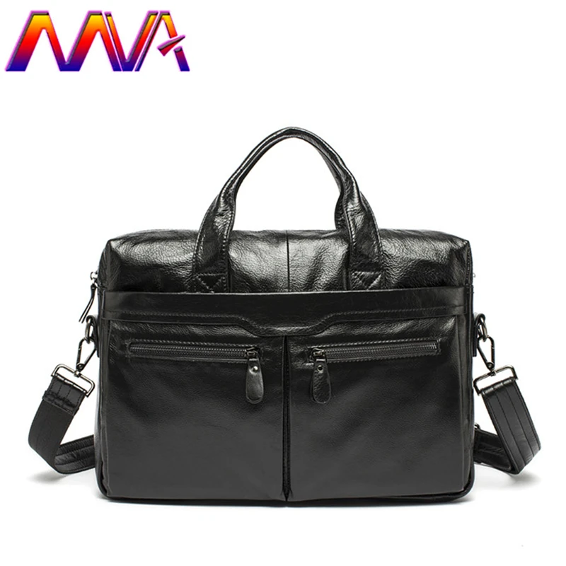 

MVA Quality Leather Briefcase 100% Genuine Leather Men Briefcase Bag Women Casual Briefcase Newly Men`s Leather Handbag