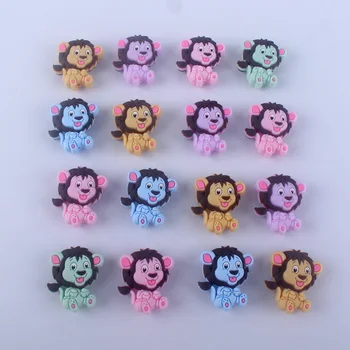 

20Pcs Silicone Teething Beads Lion DIY Pacifier Chains Food Grade Animal Silicone Beads Baby Teether