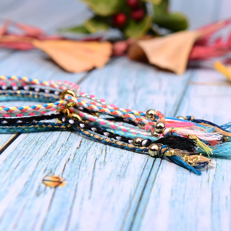 MOON GIRL 5Pcs Cotton Rope Friendship Bracelet for Women Fashion Boho Handmade Charm Wrap Pulseras Femme Armband Dropshipping