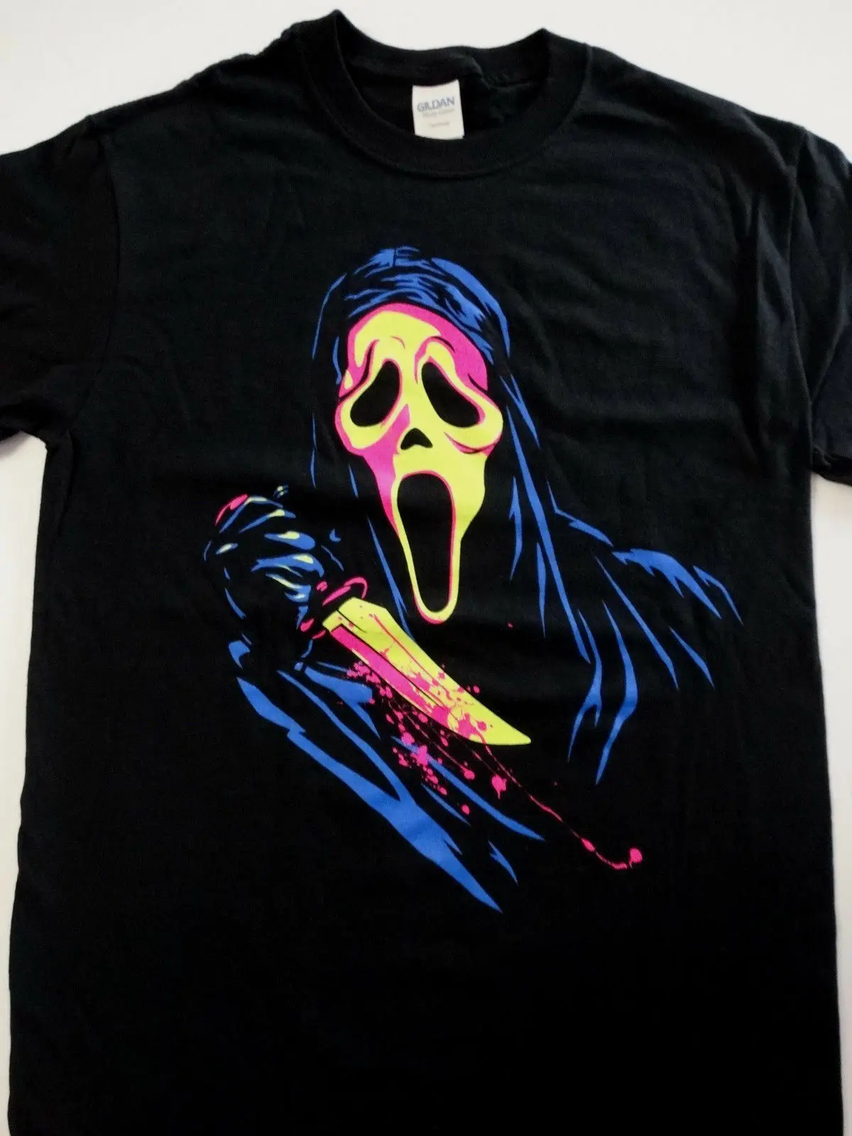 

Scream Ghost Face Neon Horror Movie T-Shirt