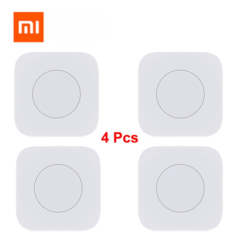 Умный беспроводной переключатель Xiaomi Aqara, умный пульт дистанционного управления одним ключом, интеллектуальное приложение MiJia, приложение для домашней безопасности, управление приложением - Цвет: 4pcs wireless switch