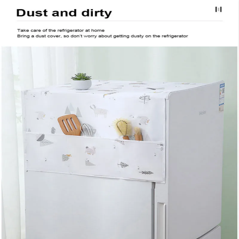 Waterproof Refrigerator Dust Cover Household Freezer Top Bag Print Cover LC Waterproof Refrigerator Dust Cover Household Freezer Top Bag Print Cover LC