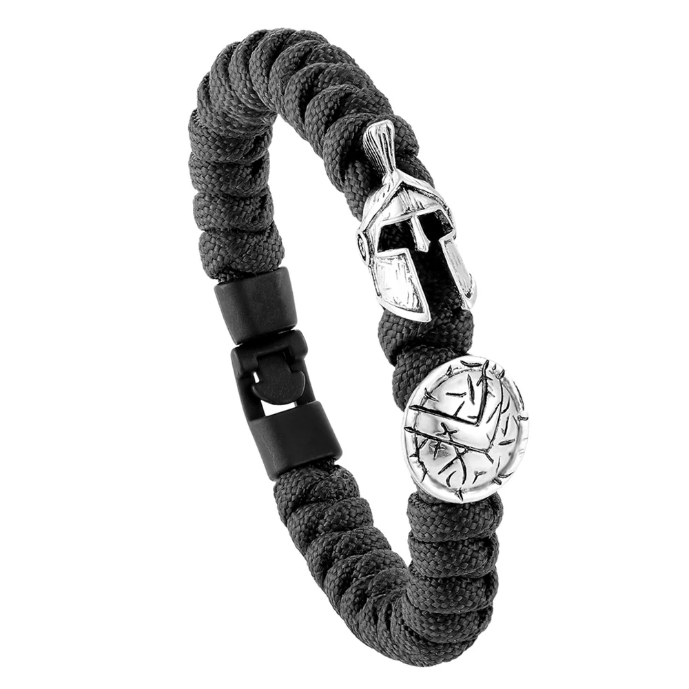 2020 Hot Fashion Brave Outdoor Survival Bracelet Men Spartan Helmet Umbrella Rope Bracelet Bracciale In Nylon Donna Pulseira Homens
